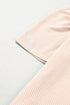 Corded Knit Crew Neck Puff Sleeve Shift Mini Dress